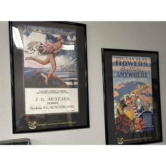 Set of Four vintage FTD Posters in frames - Picture 2 of 2